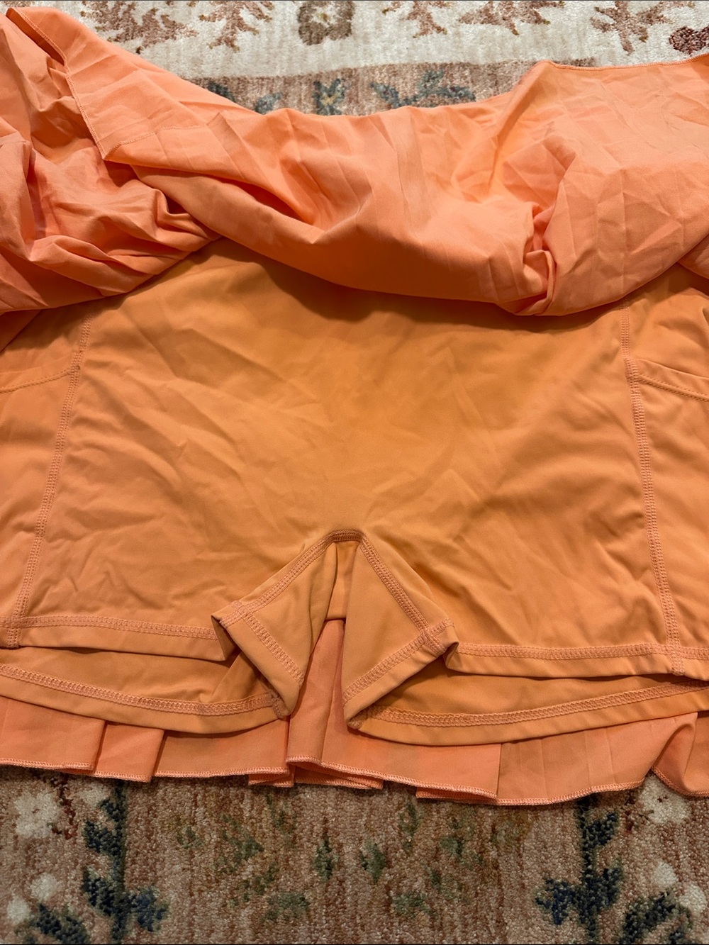 Women’s athletic tennis Pleated Skirt - Orange & Lavender - Picture 5 of 8
